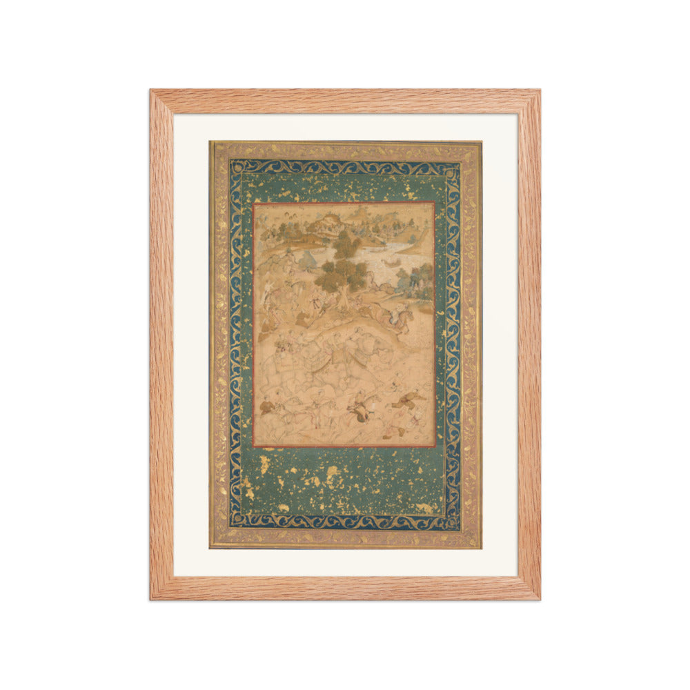 Akbar Supervising the Capture of Wild Elephants, from an Akbar-nama — Restored Mughal Wall Art — view 4