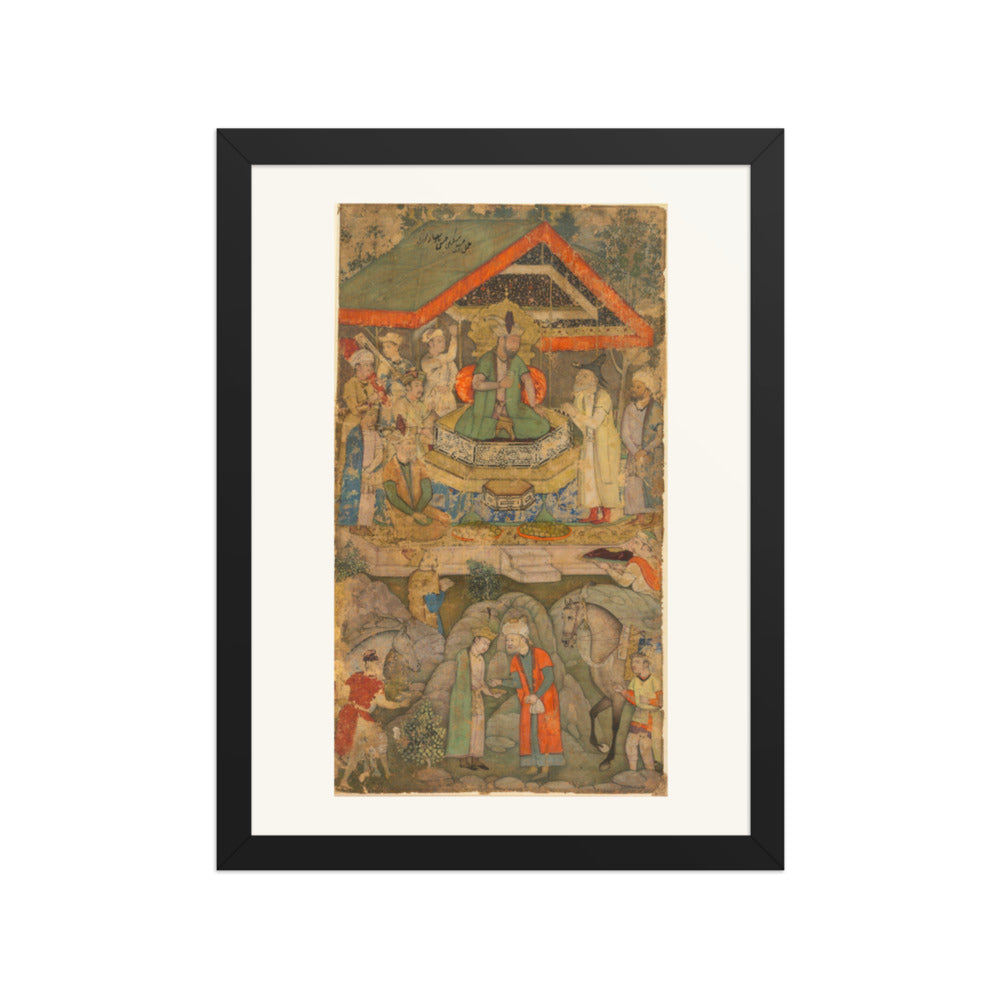 An Ambassador before Humayun, by Miskin — Restored Mughal Wall Art — view 2