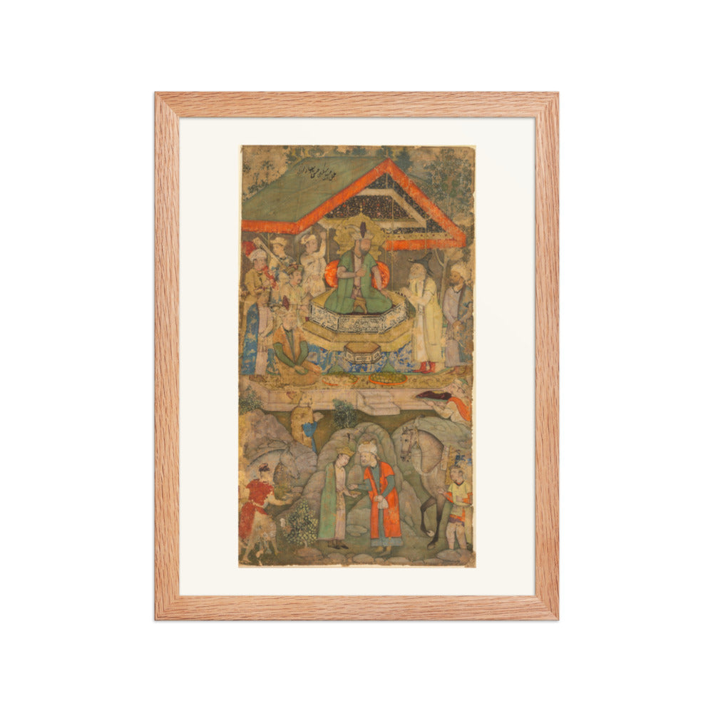 An Ambassador before Humayun, by Miskin — Restored Mughal Wall Art — view 4