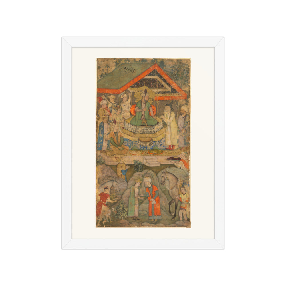 An Ambassador before Humayun, by Miskin — Restored Mughal Wall Art — view 6