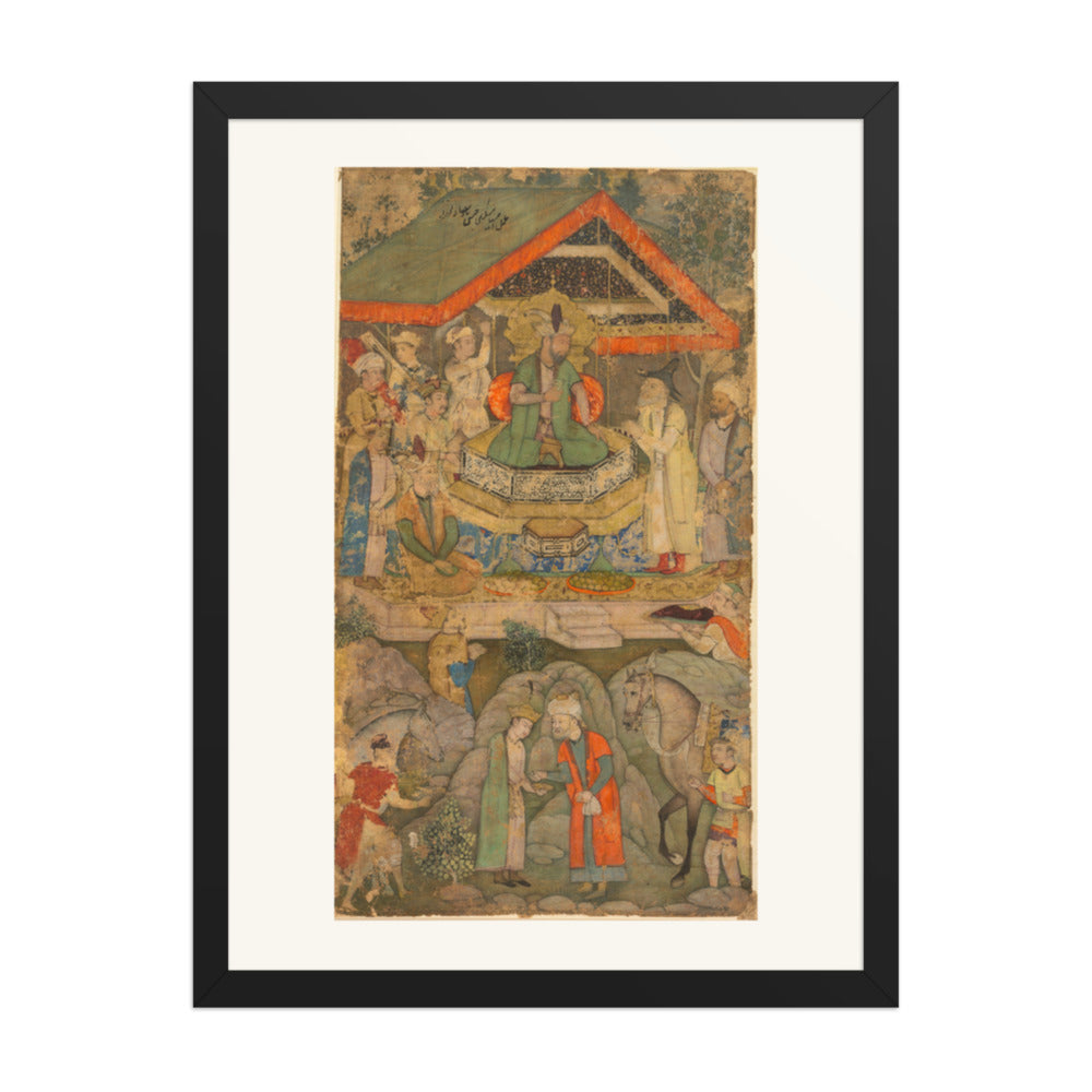 An Ambassador before Humayun, by Miskin — Restored Mughal Wall Art — view 1