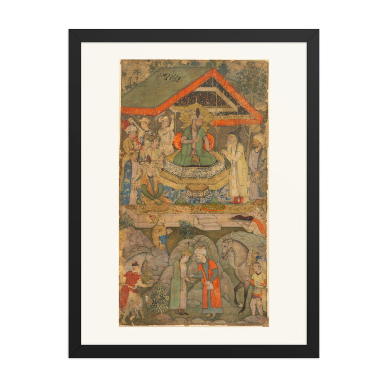 An Ambassador before Humayun, by Miskin — Restored Mughal Wall Art