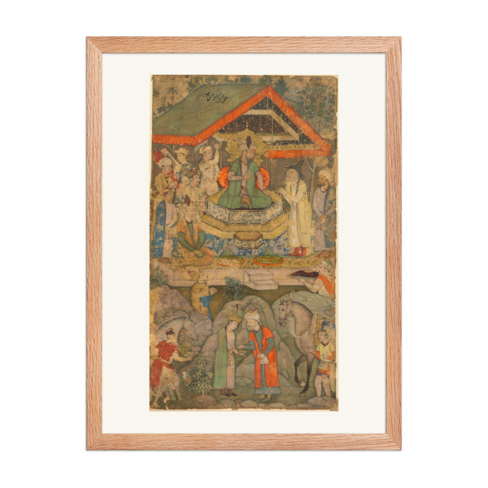 An Ambassador before Humayun, by Miskin — Restored Mughal Wall Art — view 3