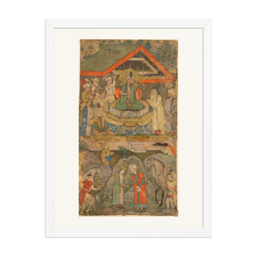 An Ambassador before Humayun, by Miskin — Restored Mughal Wall Art — view 5