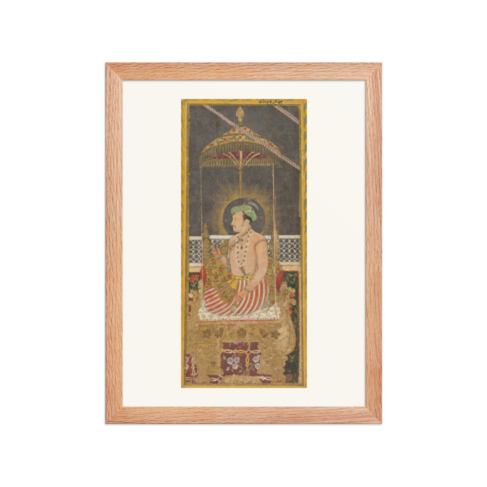 Emperor Jahangir under a Canopy — Restored Mughal Wall Art — view 4