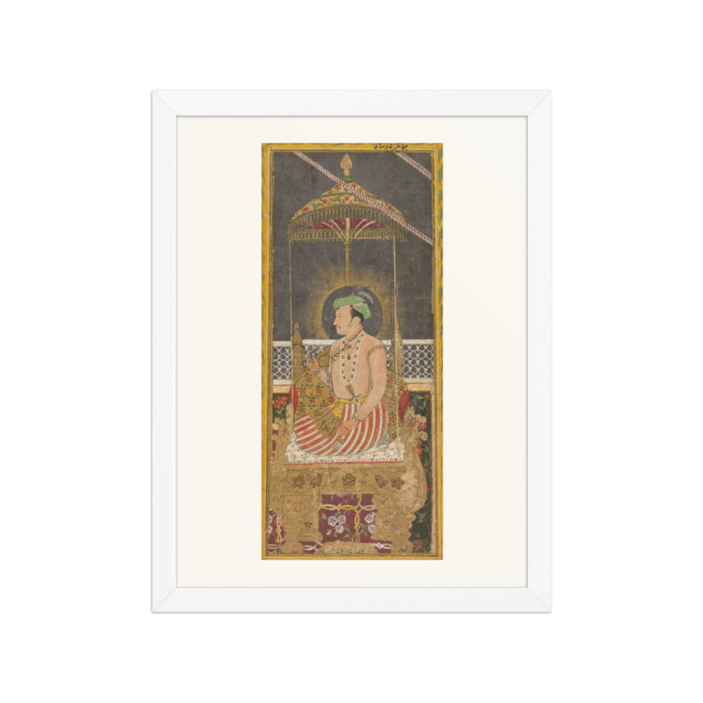 Emperor Jahangir under a Canopy — Restored Mughal Wall Art — view 6