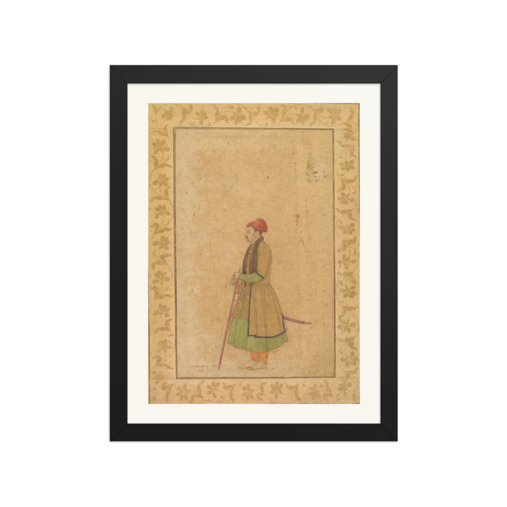Raja Ram Singh of Amber with a Deccan Sword — Restored Mughal Wall Art — view 2