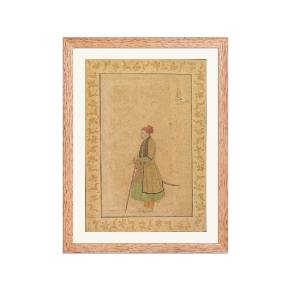 Raja Ram Singh of Amber with a Deccan Sword — Restored Mughal Wall Art — view 4