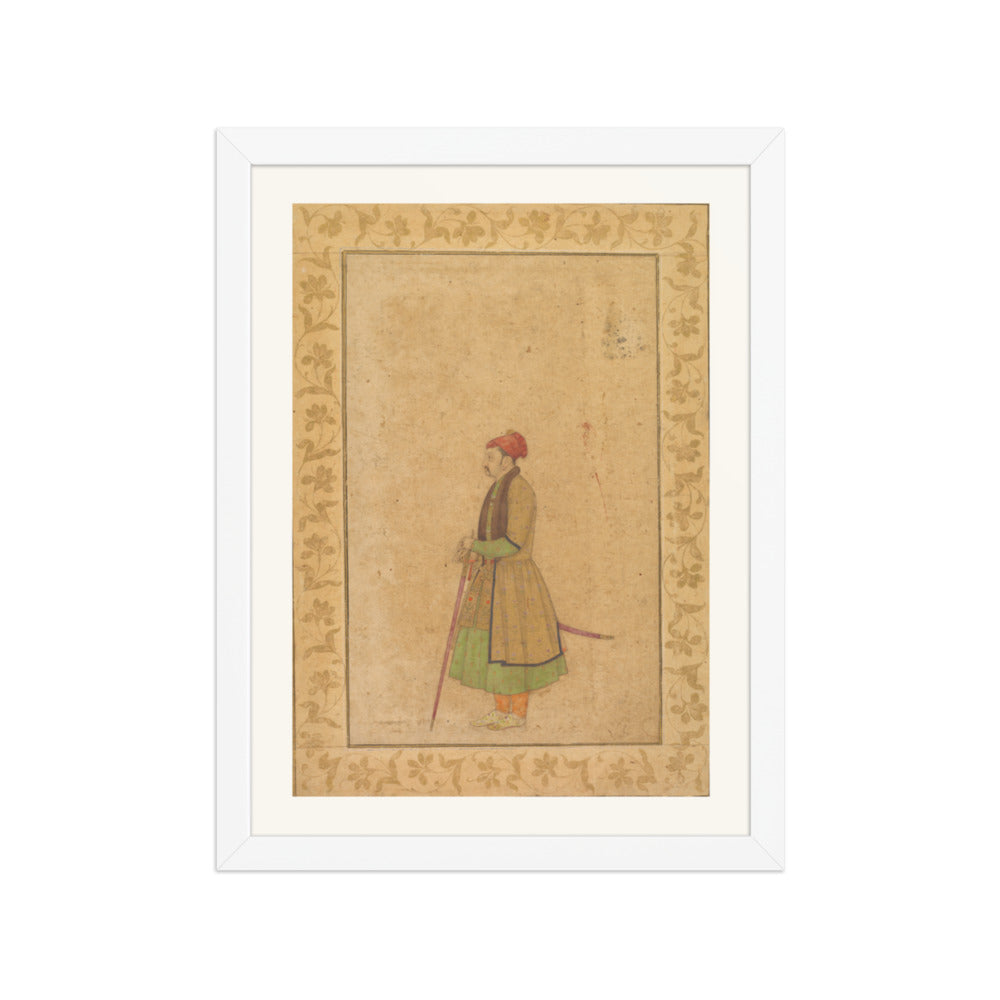 Raja Ram Singh of Amber with a Deccan Sword — Restored Mughal Wall Art — view 6
