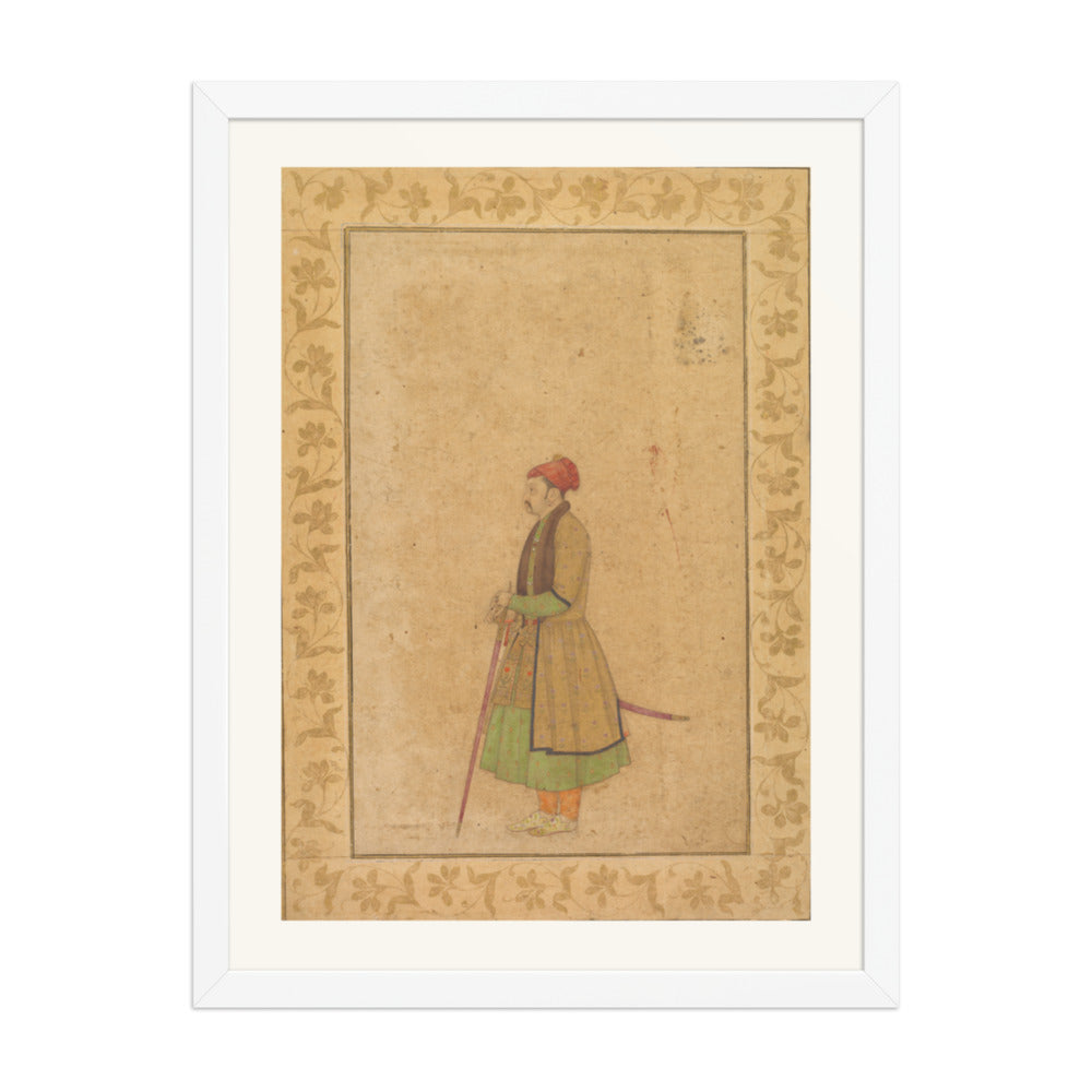 Raja Ram Singh of Amber with a Deccan Sword — Restored Mughal Wall Art — view 5