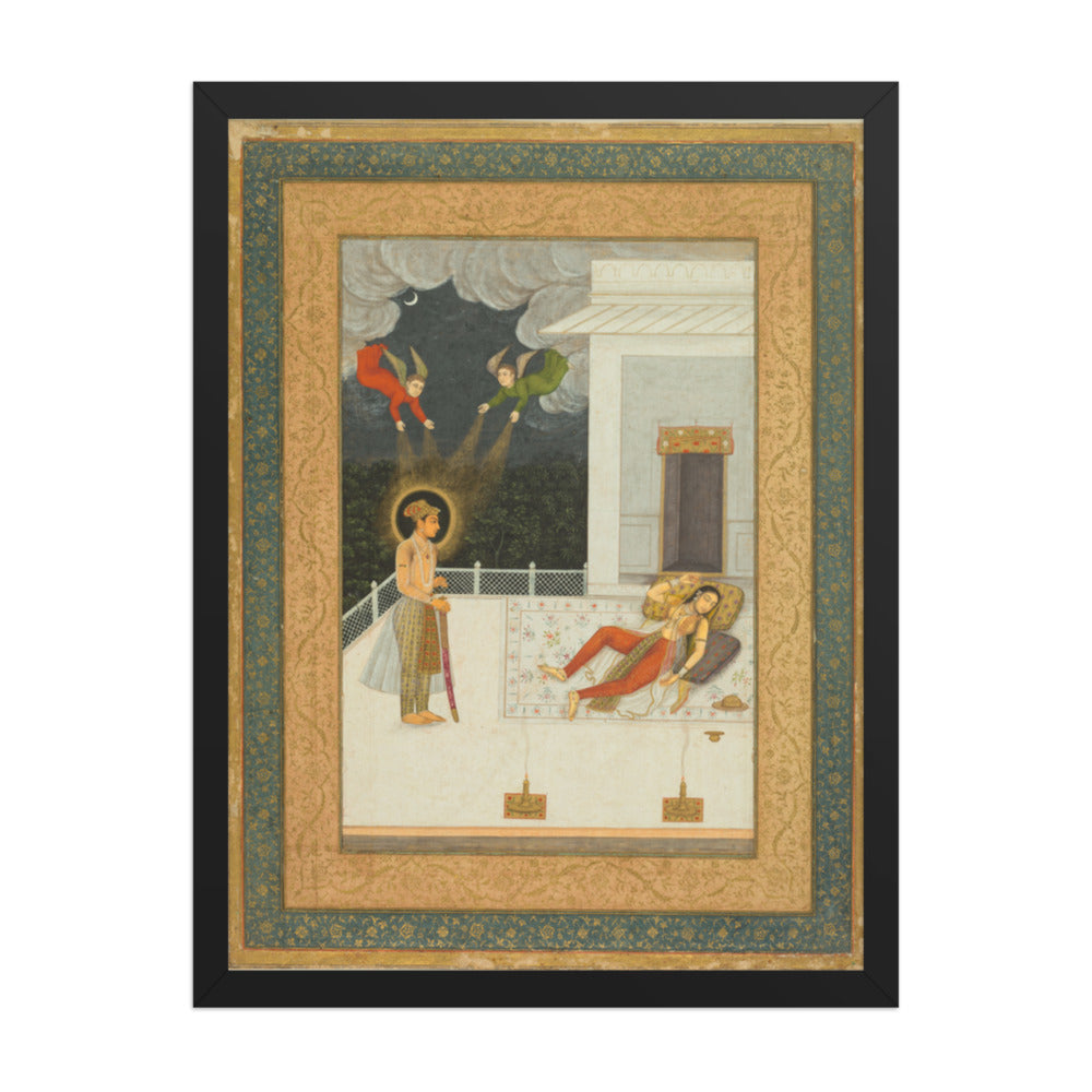 The dream of Zulaykha, from the Amber Album — Restored Mughal Wall Art — view 1