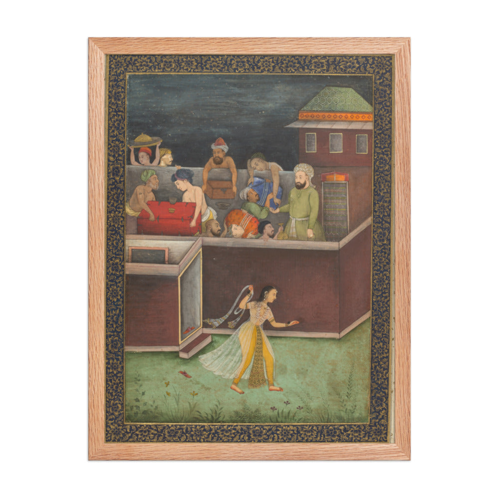 A House Burgled at Night — Restored Mughal Wall Art — view 3