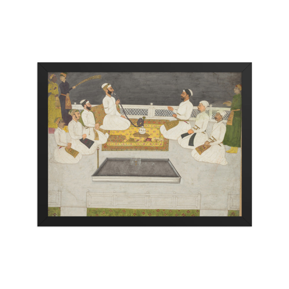Husain Ali Khan Entertaining His Brothers (The Sayyid Brothers) — Restored Mughal Wall Art — view 2