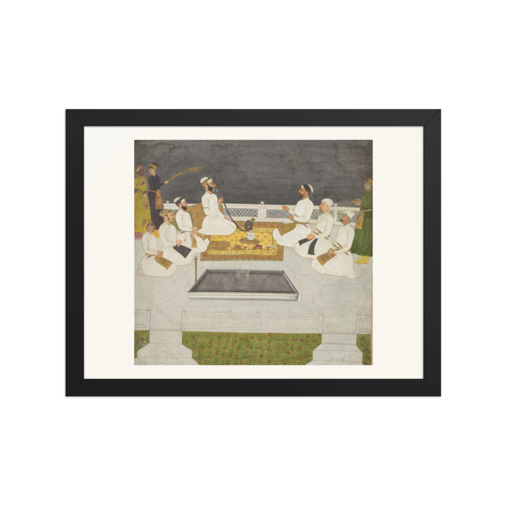 Husain Ali Khan Entertaining His Brothers (The Sayyid Brothers) — Restored Mughal Wall Art — view 2