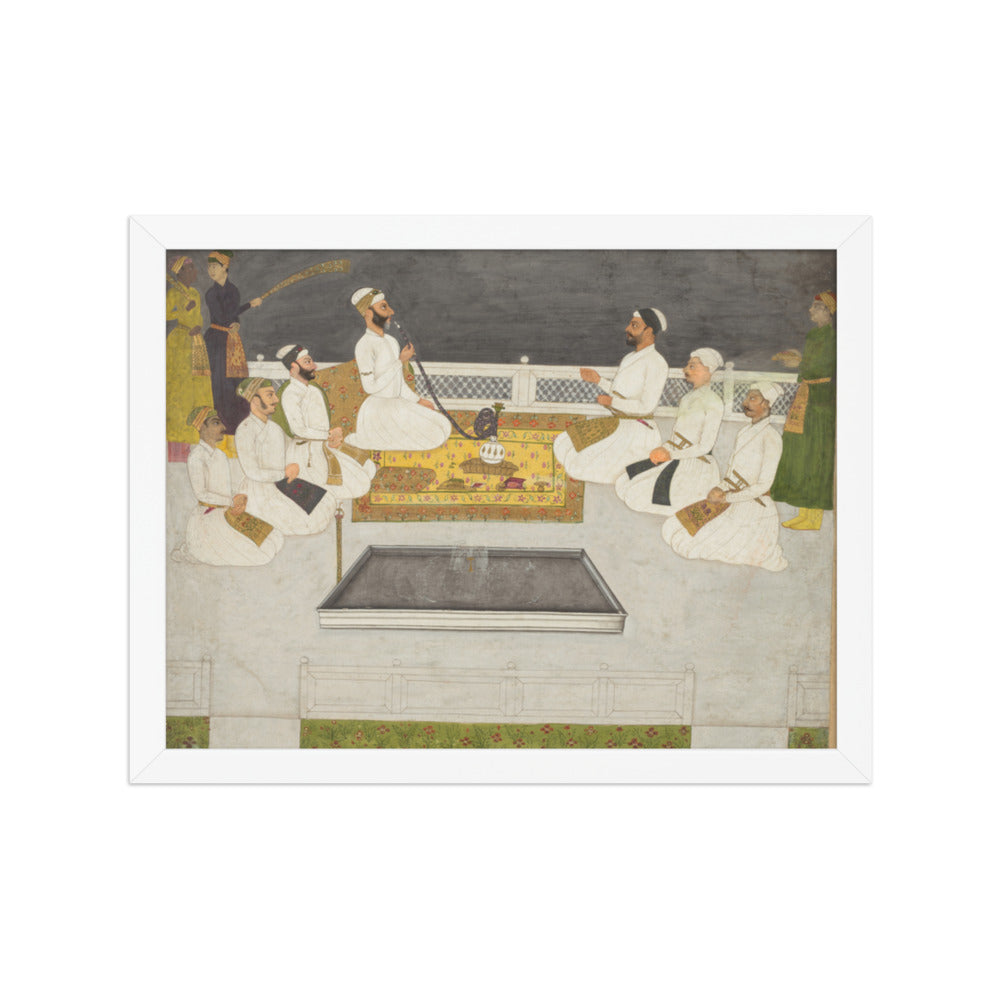 Husain Ali Khan Entertaining His Brothers (The Sayyid Brothers) — Restored Mughal Wall Art — view 6