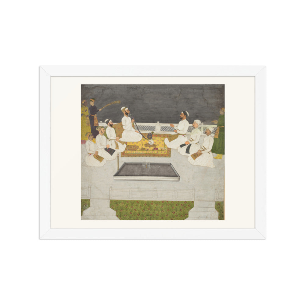 Husain Ali Khan Entertaining His Brothers (The Sayyid Brothers) — Restored Mughal Wall Art — view 6