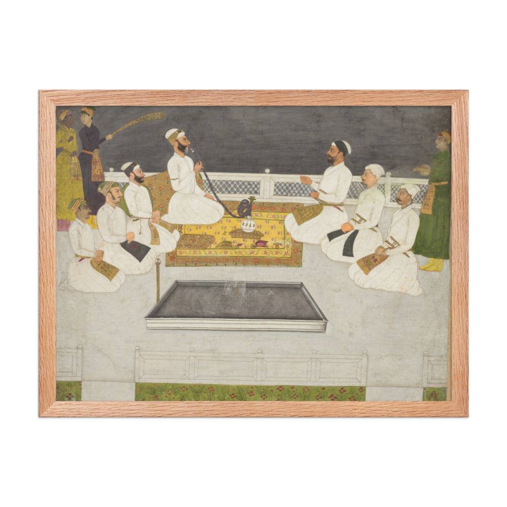 Husain Ali Khan Entertaining His Brothers (The Sayyid Brothers) — Restored Mughal Wall Art — view 3