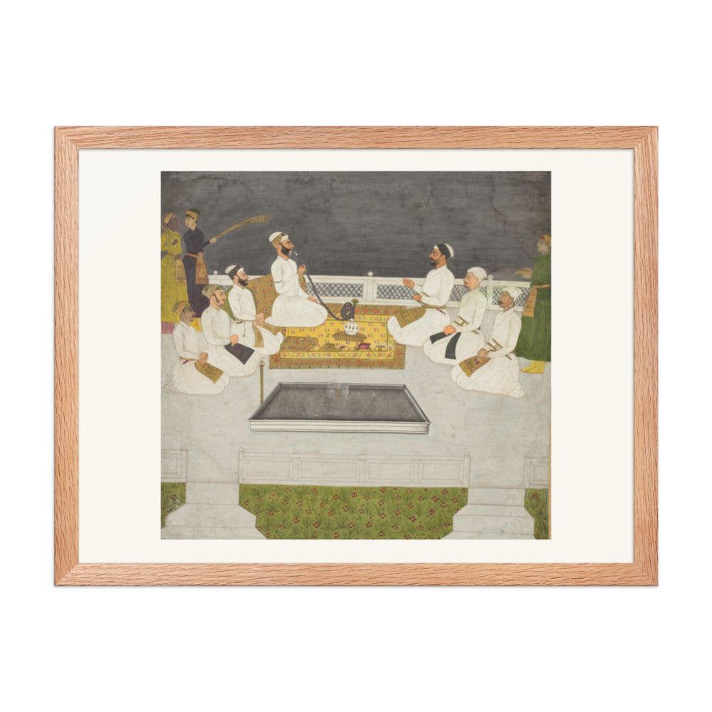 Husain Ali Khan Entertaining His Brothers (The Sayyid Brothers) — Restored Mughal Wall Art — view 3