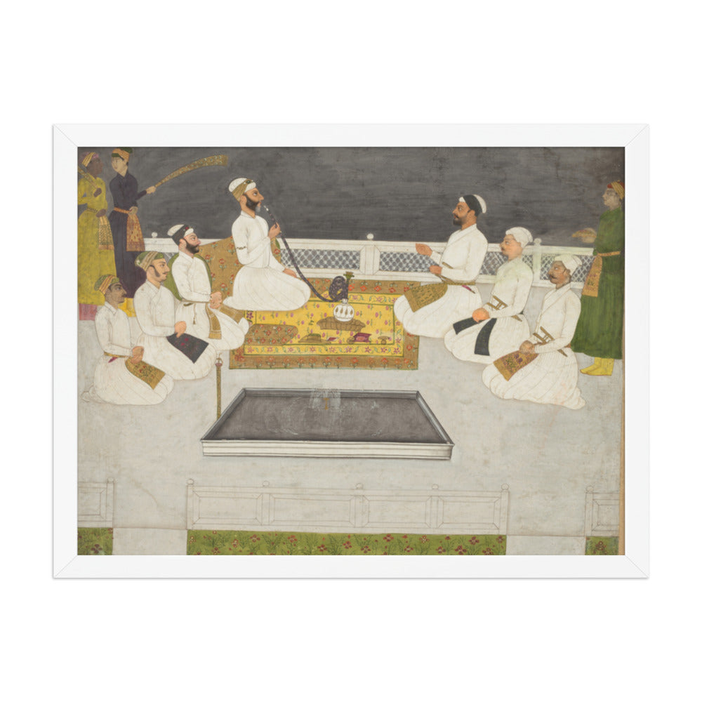 Husain Ali Khan Entertaining His Brothers (The Sayyid Brothers) — Restored Mughal Wall Art — view 5
