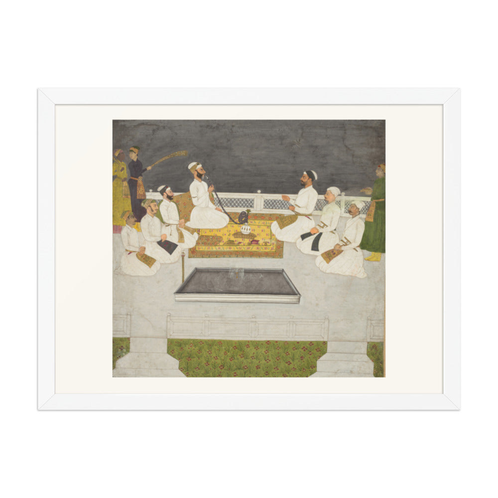 Husain Ali Khan Entertaining His Brothers (The Sayyid Brothers) — Restored Mughal Wall Art — view 5