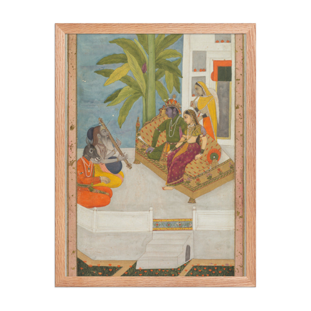 Shri Raga: An Illustration from a Ragamala Series — Restored Mughal Wall Art — view 3