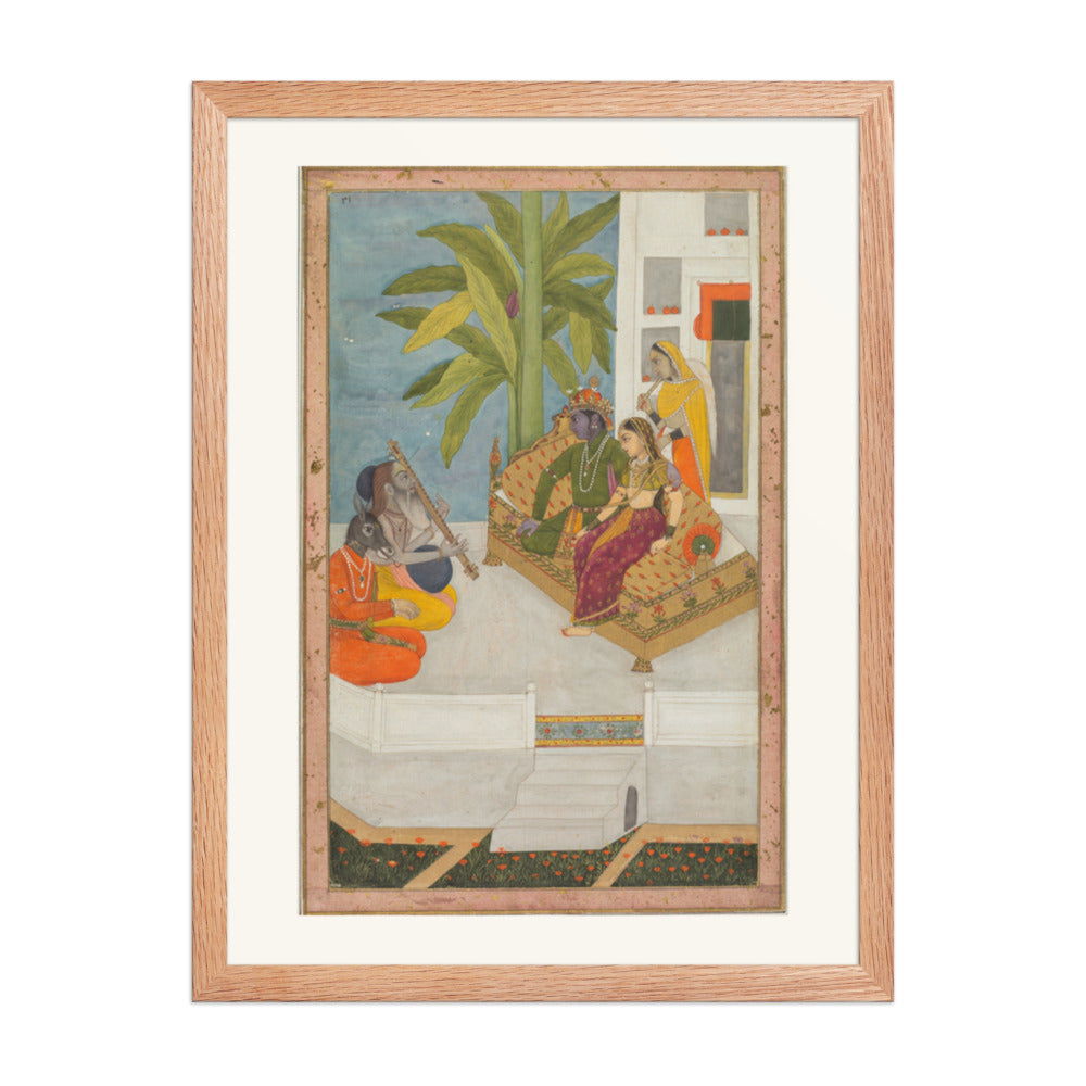 Shri Raga: An Illustration from a Ragamala Series — Restored Mughal Wall Art — view 3