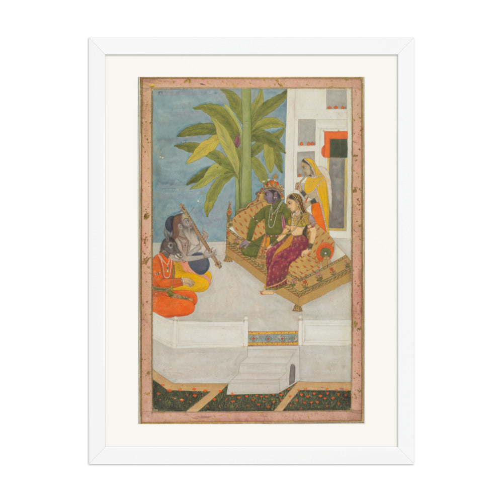 Shri Raga: An Illustration from a Ragamala Series — Restored Mughal Wall Art — view 5