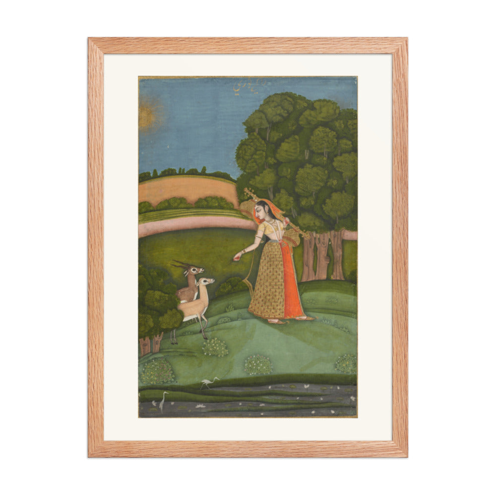 Todi Ragini, from a Ragamala Series — Restored Indian Wall Art — view 3