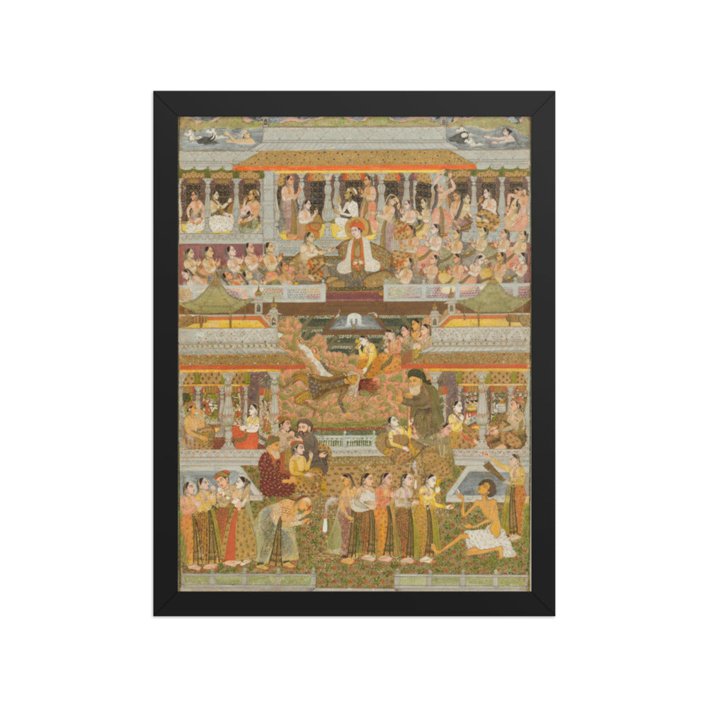 Lovers and beloveds: A composite of scenes from Persian, — Restored Indian Court Wall Art — view 2