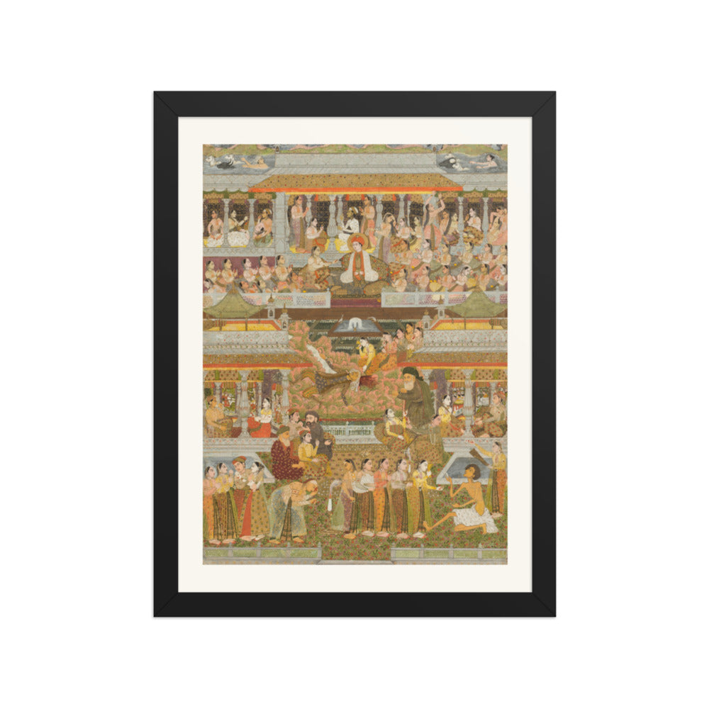 Lovers and beloveds: A composite of scenes from Persian, — Restored Indian Court Wall Art — view 2