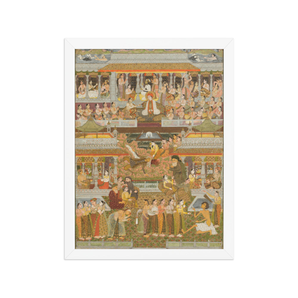 Lovers and beloveds: A composite of scenes from Persian, — Restored Indian Court Wall Art — view 6