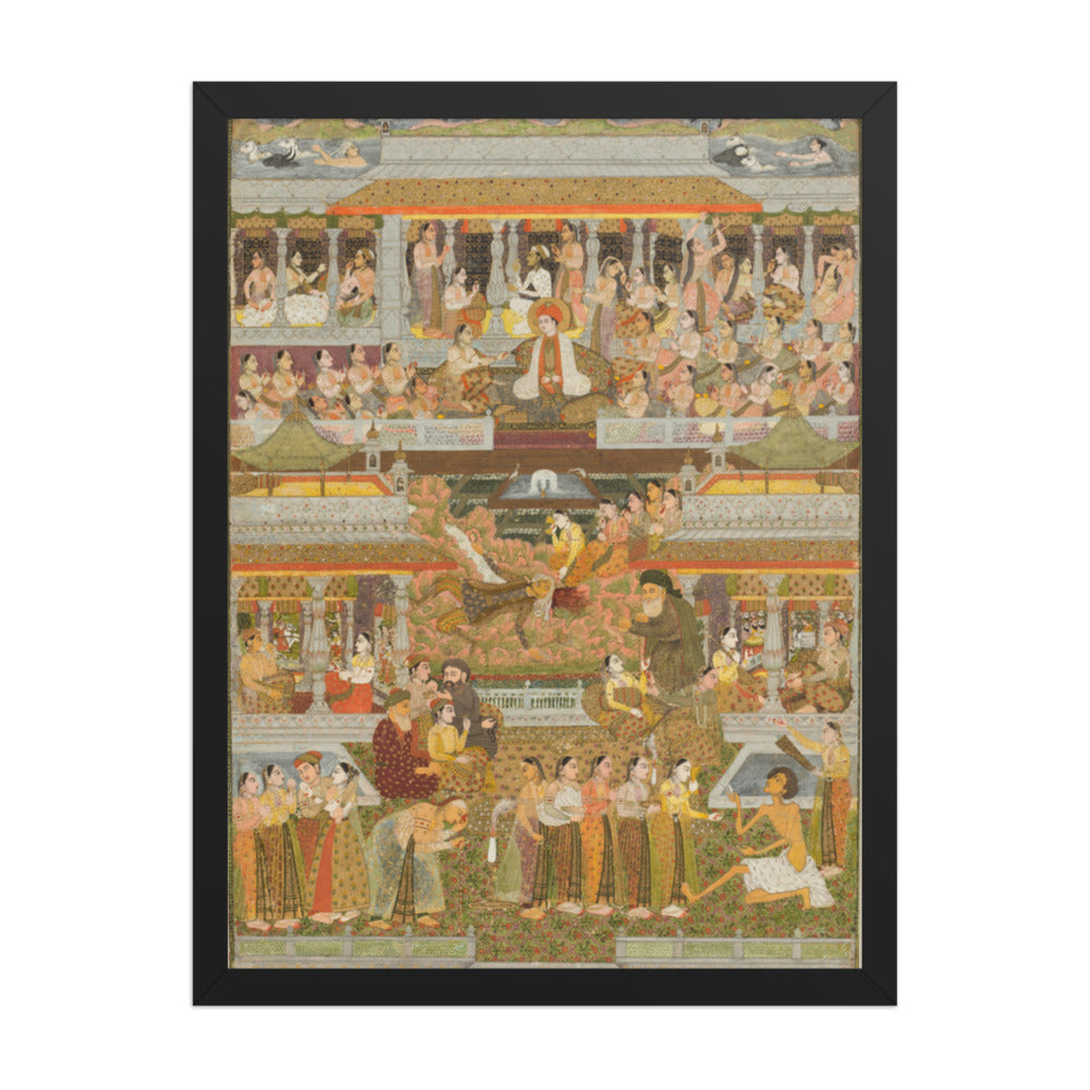 Lovers and beloveds: A composite of scenes from Persian, — Restored Indian Court Wall Art — view 1
