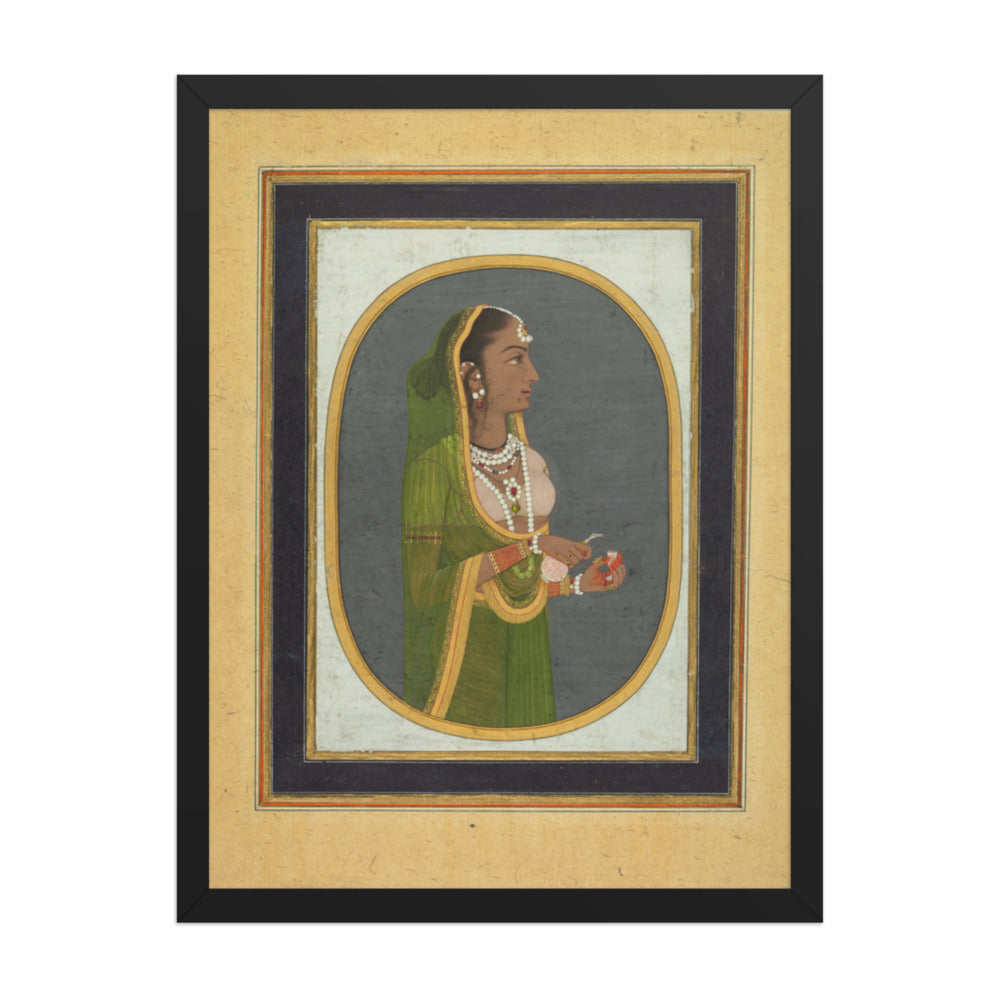 Court Lady Pouring Wine — Restored Mughal Wall Art — view 1