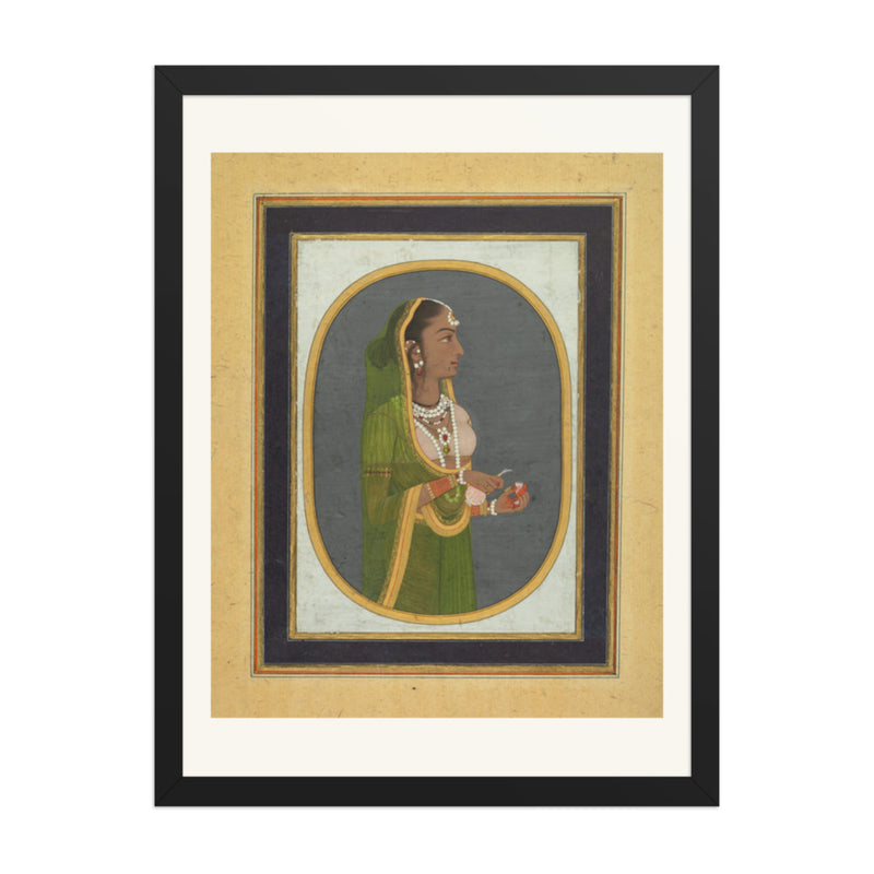 Court Lady Pouring Wine — Restored Mughal Wall Art