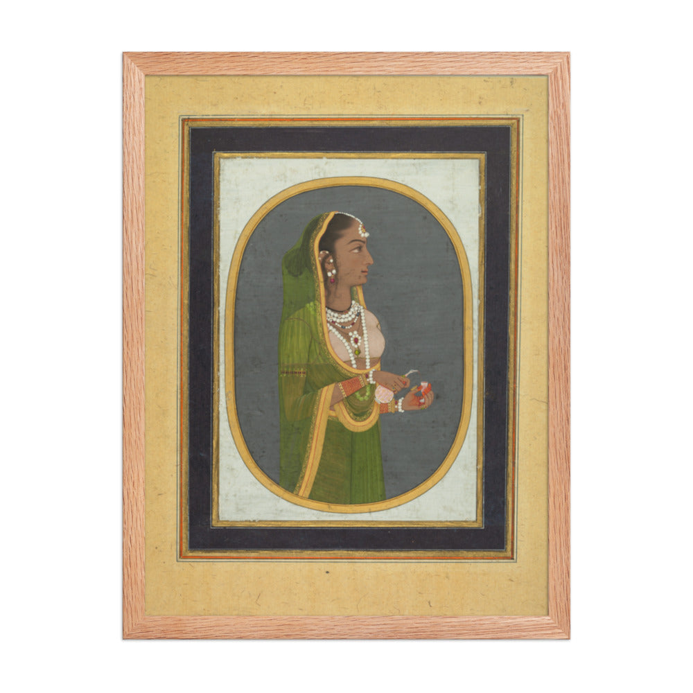 Court Lady Pouring Wine — Restored Mughal Wall Art — view 3