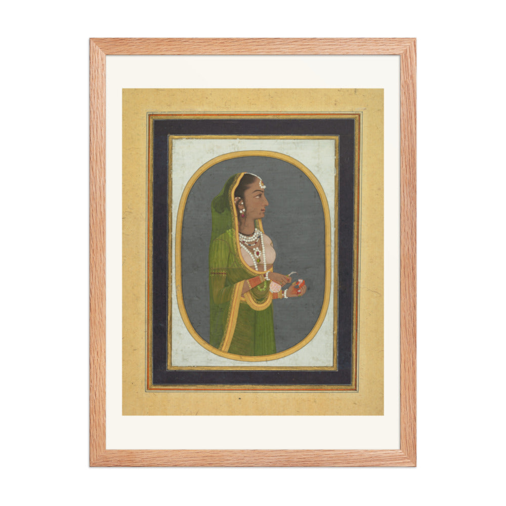 Court Lady Pouring Wine — Restored Mughal Wall Art — view 3