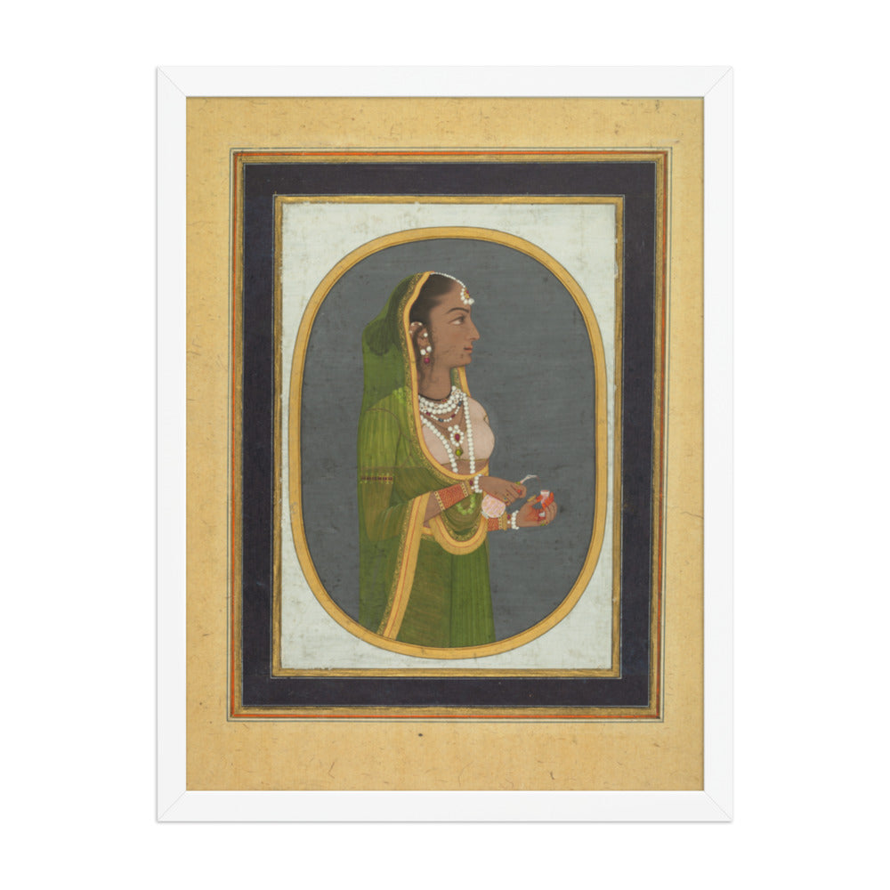 Court Lady Pouring Wine — Restored Mughal Wall Art — view 5