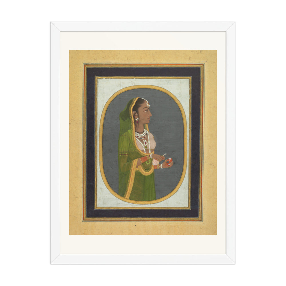 Court Lady Pouring Wine — Restored Mughal Wall Art — view 5