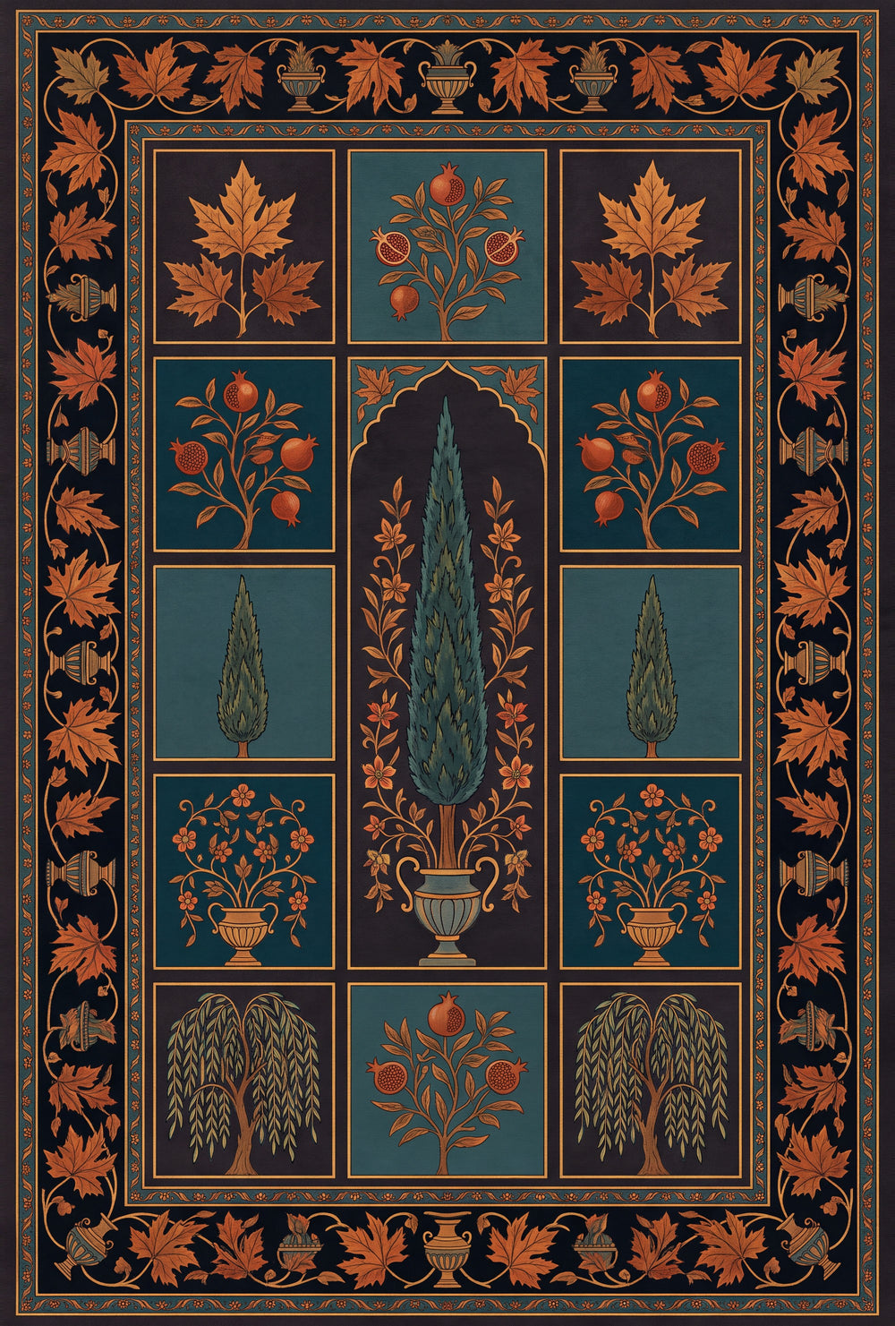 Bakhtiari Ember — Garden Panel Persian Area Rug — view 2