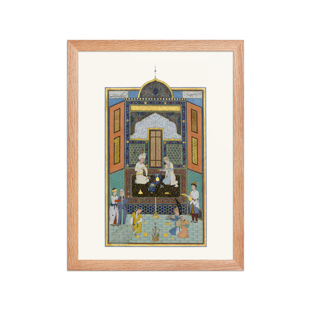 Bahram Gur in the White Palace on Friday — Herat, 1525 | Restored Persian Wall Art — view 2