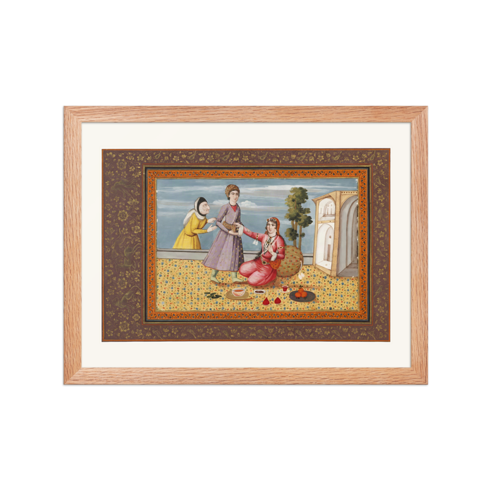 Siyavush in Sudaba's Chamber | Restored Persian Miniature — view 2