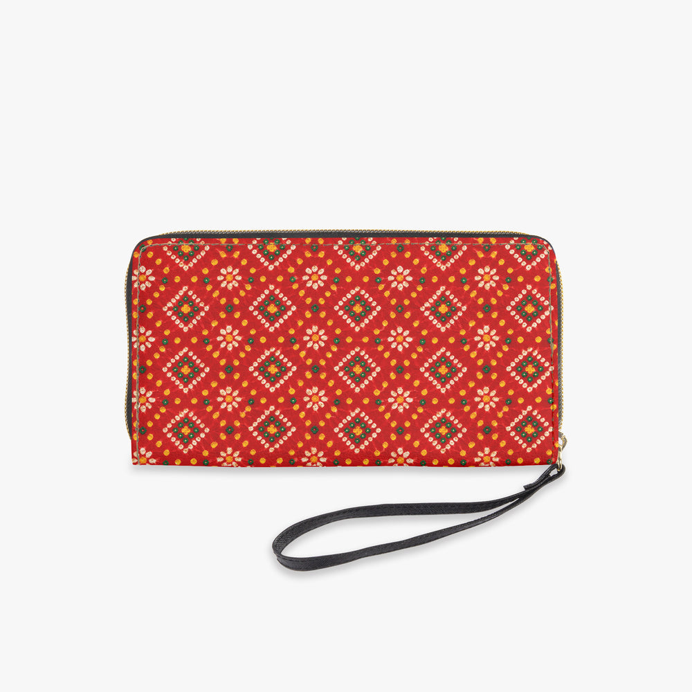 Bandhani — Red & Saffron Wristlet Clutch Wallet — view 5