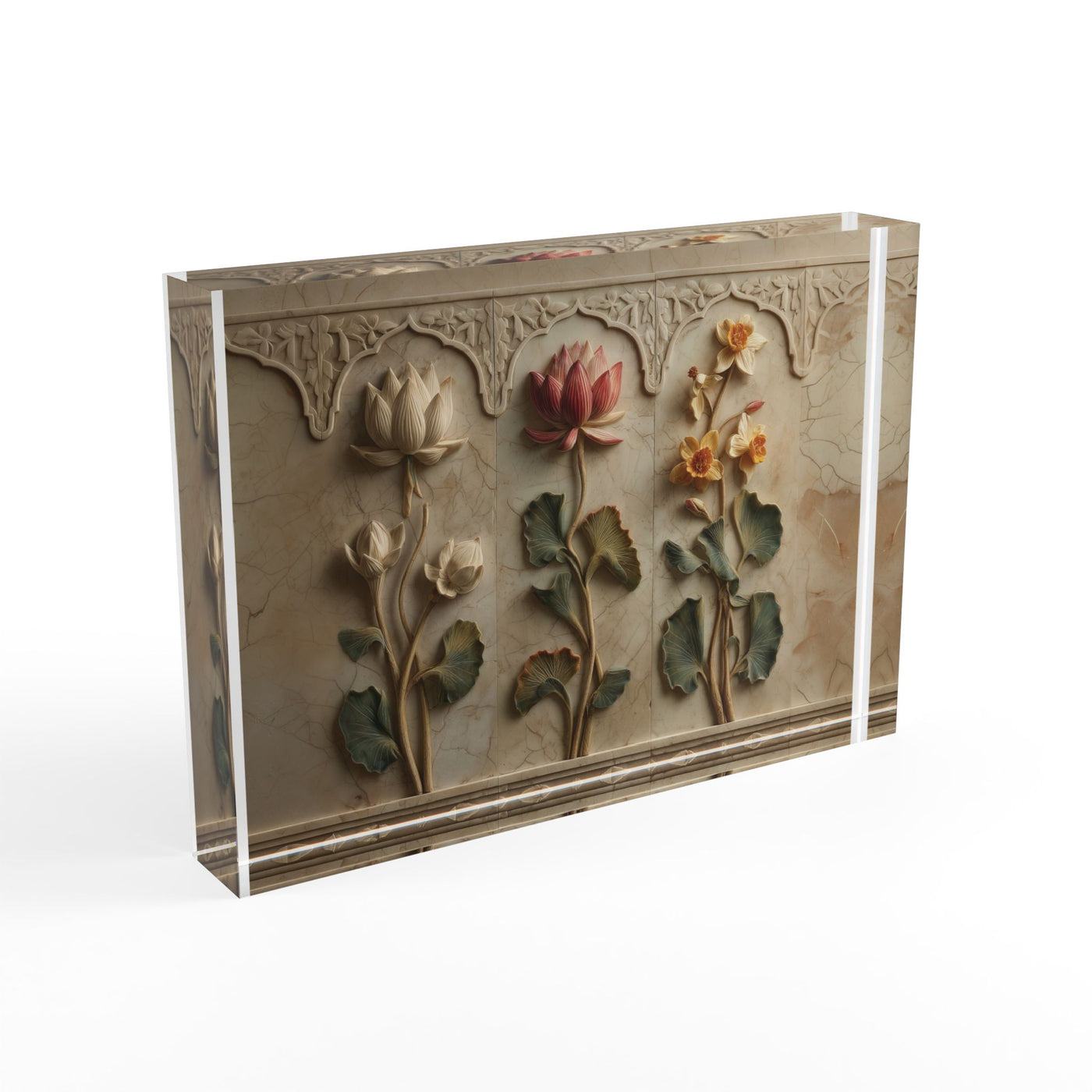 Floral Relief Photo Block — view 1