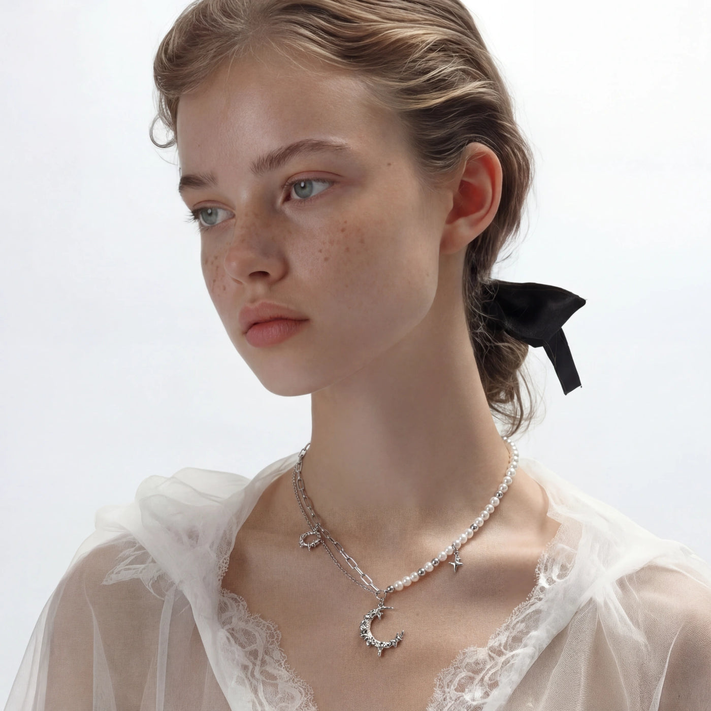 Celestial Moon Necklace by Aurah Living — view 4