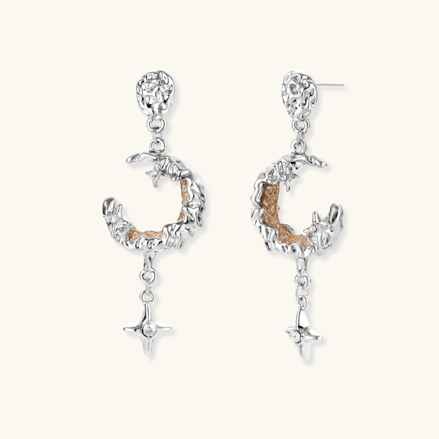 Celestial Moon Star Earrings by Aurah Living — view 1