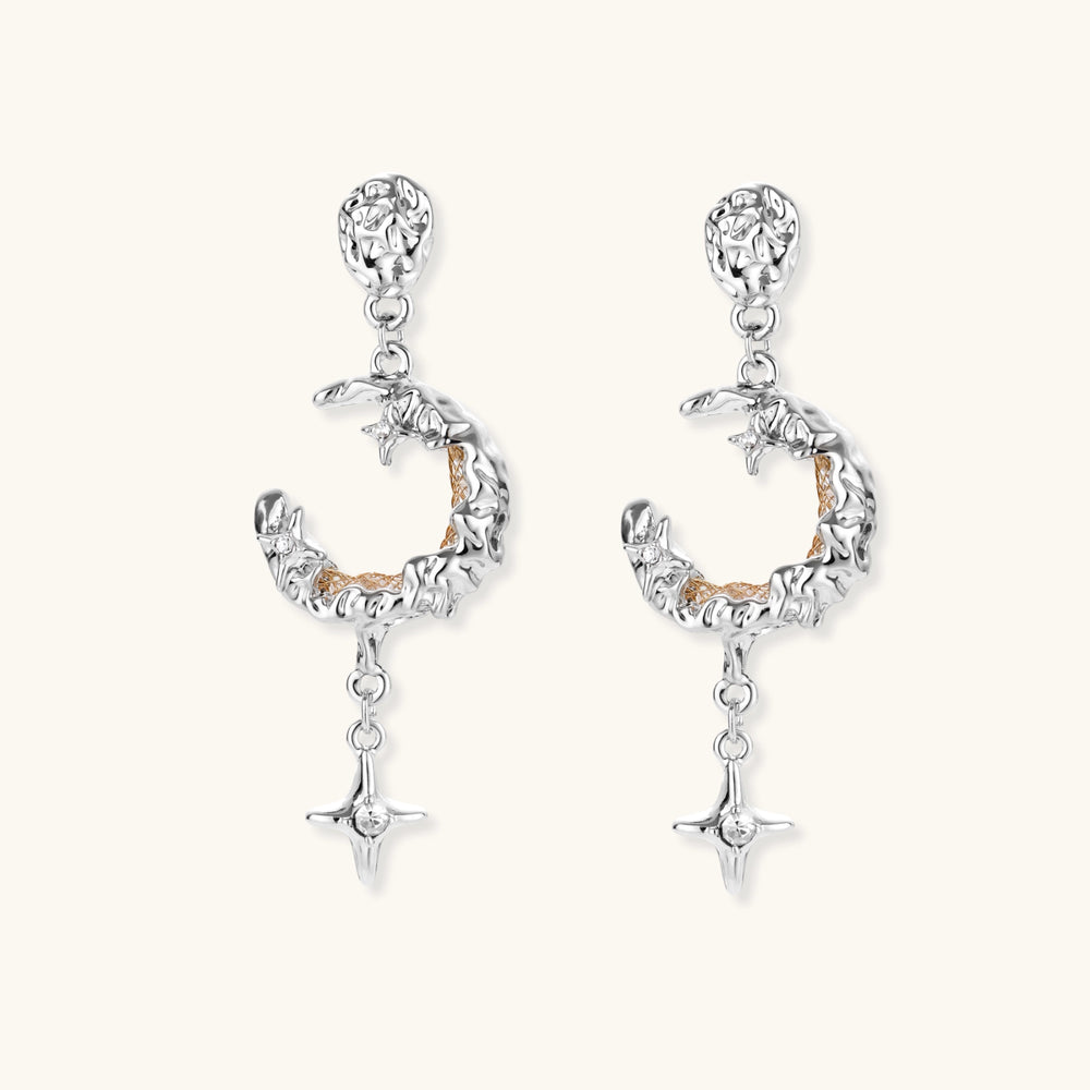 Celestial Moon Star Earrings by Aurah Living — view 3