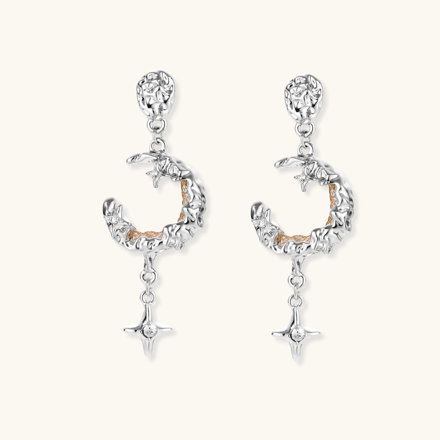Celestial Moon Star Earrings by Aurah Living — view 3