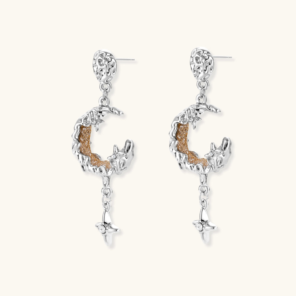 Celestial Moon Star Earrings by Aurah Living — view 4