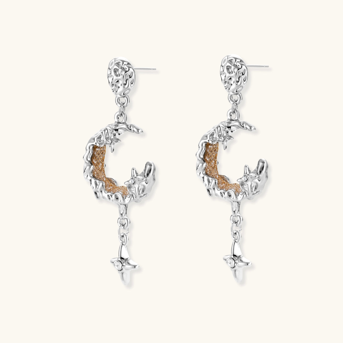 Celestial Moon Star Earrings by Aurah Living — view 4