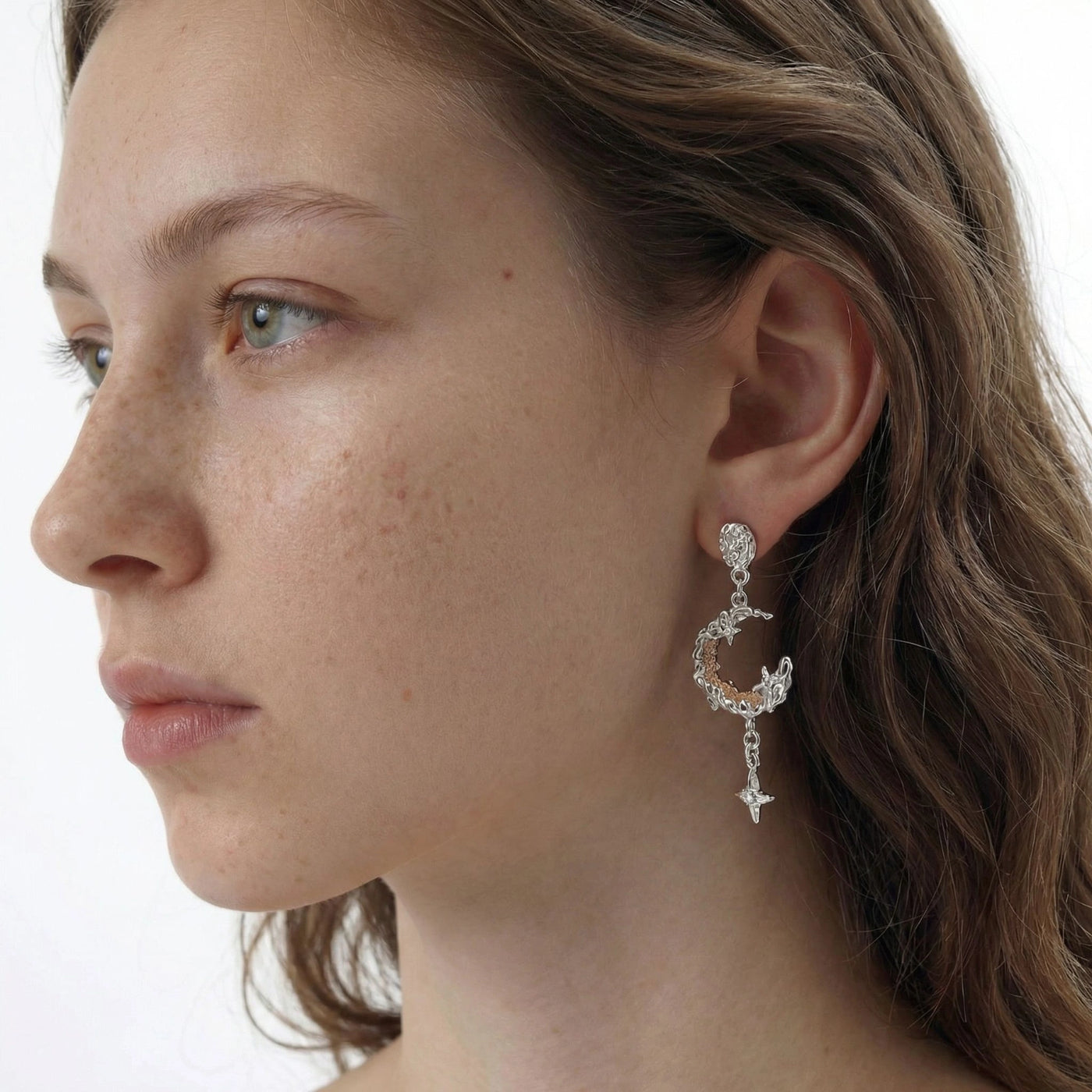 Celestial Moon Star Earrings by Aurah Living — view 5